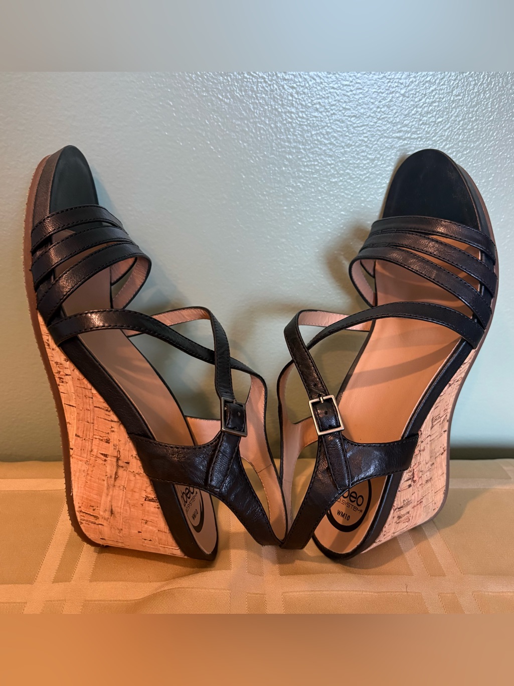 Abeo B.I.O.System Loretta Wedge Sandals In Black Cork, Women’s Size 10 — image 4 of 6